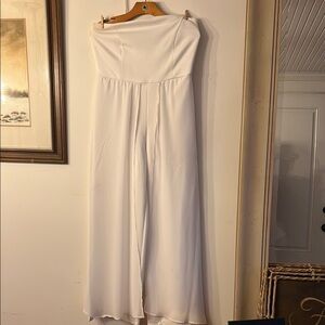 Elegant White Strapless Jumpsuit